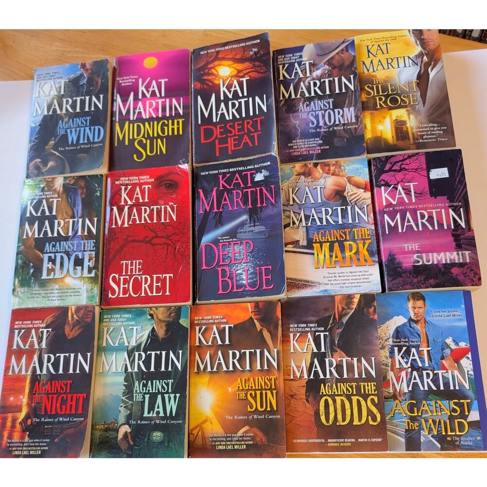 Kat Martin PB Book Lot of 15 Against the Raines of Wind Canyon Series Plus More